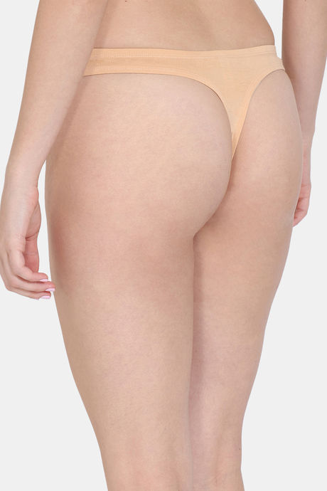 Zivame Low Rise Zero Coverage Thong - Toasted Almond — image 2